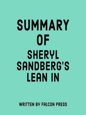 cover image of Summary of Sheryl Sandberg's Lean In